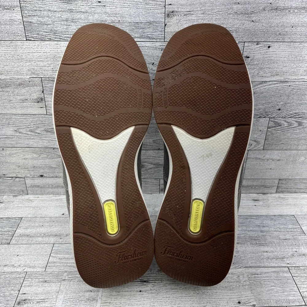 Florsheim Great Lakes Brown Canvas‎ Moc Toe Slip On Shoes Men Size 12M